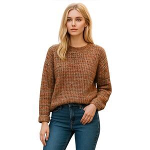 Frame Women’s Marled Knit Multicolor Wool Blend Crewneck Sweater Size Small